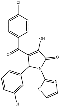 4-(4-chlorobenzoyl)-5-(3-chlorophenyl)-3-hydroxy-1-(1,3-thiazol-2-yl)-1,5-dihydro-2H-pyrrol-2-one|