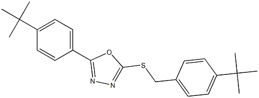 4-tert-butylbenzyl 5-(4-tert-butylphenyl)-1,3,4-oxadiazol-2-yl sulfide,337503-62-5,结构式