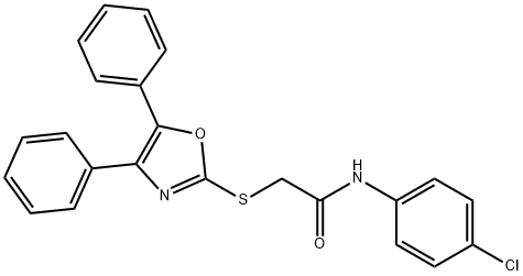 N-(4-chlorophenyl)-2-[(4,5-diphenyl-1,3-oxazol-2-yl)sulfanyl]acetamide 化学構造式