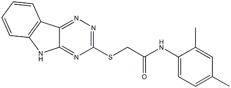 N-(2,4-dimethylphenyl)-2-(5H-[1,2,4]triazino[5,6-b]indol-3-ylsulfanyl)acetamide,337935-79-2,结构式