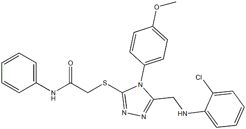 2-{[5-[(2-chloroanilino)methyl]-4-(4-methoxyphenyl)-4H-1,2,4-triazol-3-yl]sulfanyl}-N-phenylacetamide,338429-64-4,结构式