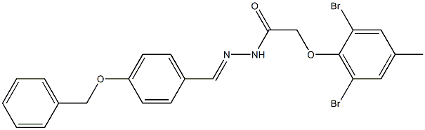 N'-[4-(benzyloxy)benzylidene]-2-(2,6-dibromo-4-methylphenoxy)acetohydrazide 化学構造式