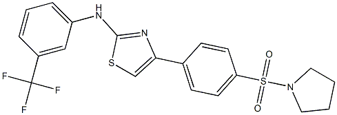 N-{4-[4-(1-pyrrolidinylsulfonyl)phenyl]-1,3-thiazol-2-yl}-N-[3-(trifluoromethyl)phenyl]amine Structure