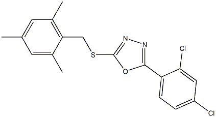 5-(2,4-dichlorophenyl)-1,3,4-oxadiazol-2-yl mesitylmethyl sulfide Structure