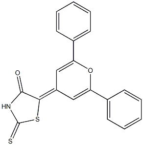 5-(2,6-diphenyl-4H-pyran-4-ylidene)-2-thioxo-1,3-thiazolidin-4-one Structure