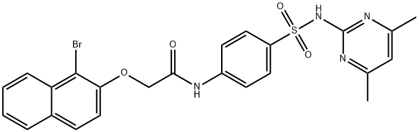 2-[(1-bromo-2-naphthyl)oxy]-N-(4-{[(4,6-dimethyl-2-pyrimidinyl)amino]sulfonyl}phenyl)acetamide Structure