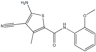 5-amino-4-cyano-N-(2-methoxyphenyl)-3-methyl-2-thiophenecarboxamide 结构式
