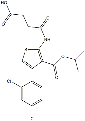 4-{[4-(2,4-dichlorophenyl)-3-(isopropoxycarbonyl)-2-thienyl]amino}-4-oxobutanoic acid 化学構造式