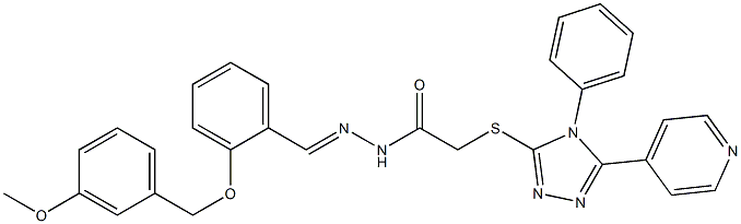 N'-{2-[(3-methoxybenzyl)oxy]benzylidene}-2-{[4-phenyl-5-(4-pyridinyl)-4H-1,2,4-triazol-3-yl]sulfanyl}acetohydrazide,351213-38-2,结构式
