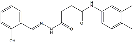 N-(3,4-dimethylphenyl)-4-[2-(2-hydroxybenzylidene)hydrazino]-4-oxobutanamide Structure