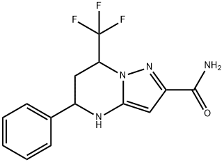 5-phenyl-7-(trifluoromethyl)-4,5,6,7-tetrahydropyrazolo[1,5-a]pyrimidine-2-carboxamide Struktur