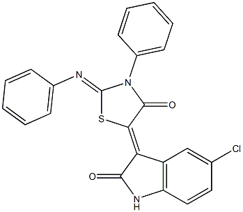 352325-43-0 5-chloro-3-[4-oxo-3-phenyl-2-(phenylimino)-1,3-thiazolidin-5-ylidene]-1,3-dihydro-2H-indol-2-one