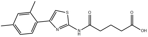 5-{[4-(2,4-dimethylphenyl)-1,3-thiazol-2-yl]amino}-5-oxopentanoic acid 化学構造式