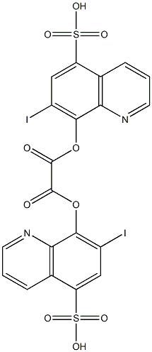 7-iodo-8-{[[(7-iodo-5-sulfo-8-quinolinyl)oxy](oxo)acetyl]oxy}-5-quinolinesulfonic acid Struktur