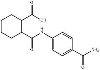 2-{[4-(aminocarbonyl)anilino]carbonyl}cyclohexanecarboxylic acid 化学構造式