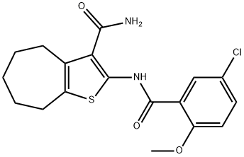2-[(5-chloro-2-methoxybenzoyl)amino]-5,6,7,8-tetrahydro-4H-cyclohepta[b]thiophene-3-carboxamide|