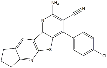 353774-81-9 2-amino-4-(4-chlorophenyl)-8,9-dihydro-7H-cyclopenta[b]pyrido[2',3':4,5]thieno[3,2-e]pyridine-3-carbonitrile