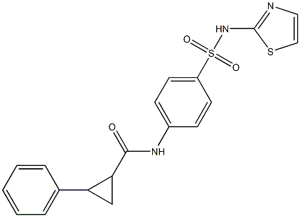 2-phenyl-N-{4-[(1,3-thiazol-2-ylamino)sulfonyl]phenyl}cyclopropanecarboxamide,353788-10-0,结构式