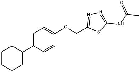 N-{5-[(4-cyclohexylphenoxy)methyl]-1,3,4-thiadiazol-2-yl}acetamide Struktur