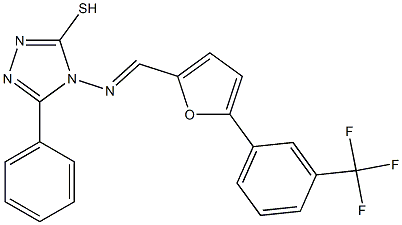 5-phenyl-4-[({5-[3-(trifluoromethyl)phenyl]-2-furyl}methylene)amino]-4H-1,2,4-triazol-3-yl hydrosulfide 结构式