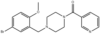 1-(5-bromo-2-methoxybenzyl)-4-(3-pyridinylcarbonyl)piperazine 结构式