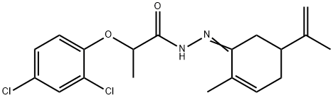 2-(2,4-dichlorophenoxy)-N'-(5-isopropenyl-2-methyl-2-cyclohexen-1-ylidene)propanohydrazide 结构式