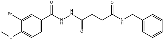 N-benzyl-4-[2-(3-bromo-4-methoxybenzoyl)hydrazino]-4-oxobutanamide Structure