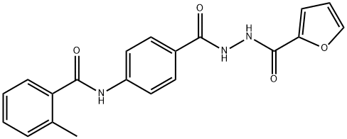 N-(4-{[2-(2-furoyl)hydrazino]carbonyl}phenyl)-2-methylbenzamide 化学構造式