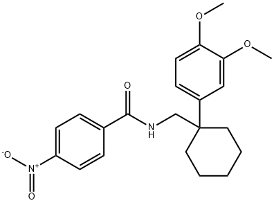 N-{[1-(3,4-dimethoxyphenyl)cyclohexyl]methyl}-4-nitrobenzamide 化学構造式