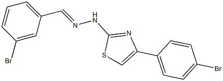 3-bromobenzaldehyde [4-(4-bromophenyl)-1,3-thiazol-2-yl]hydrazone Structure