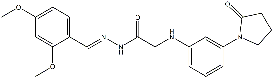 N'-(2,4-dimethoxybenzylidene)-2-[3-(2-oxo-1-pyrrolidinyl)anilino]acetohydrazide Structure