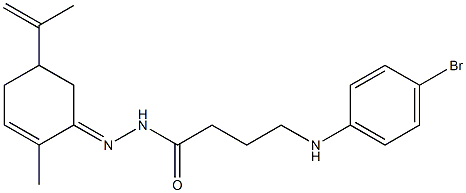 4-(4-bromoanilino)-N'-(5-isopropenyl-2-methyl-2-cyclohexen-1-ylidene)butanohydrazide|