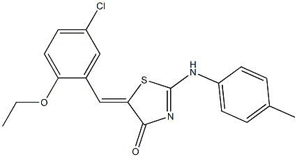 5-(5-chloro-2-ethoxybenzylidene)-2-(4-toluidino)-1,3-thiazol-4(5H)-one,366819-25-2,结构式