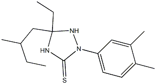 2-(3,4-dimethylphenyl)-5-ethyl-5-(2-methylbutyl)-1,2,4-triazolidine-3-thione Struktur