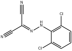 1-シアノ-N-(2,6-ジクロロフェニル)メタンカルボヒドラゾノイル シアニド 化学構造式