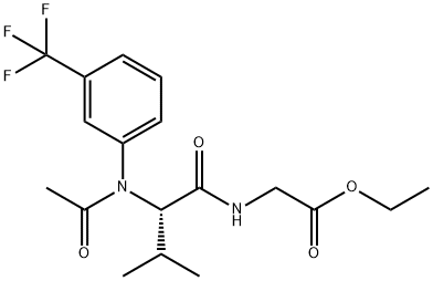Glycine, N-acetyl-N-[3-(trifluoromethyl)phenyl]valyl-, ethyl ester Structure