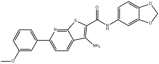 3-amino-N-(1,3-benzodioxol-5-yl)-6-(3-methoxyphenyl)thieno[2,3-b]pyridine-2-carboxamide Struktur
