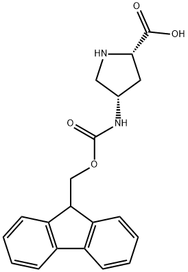 L-Proline, 4-[[(9H-fluoren-9-ylmethoxy)carbonyl]amino]-, (4S)- 化学構造式