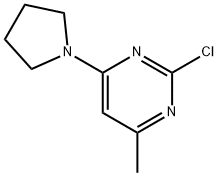 2-chloro-4-methyl-6-(pyrrolidin-1-yl)pyrimidine 化学構造式