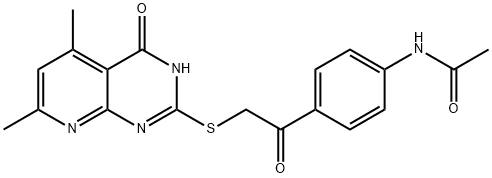N-(4-{2-[(4-hydroxy-5,7-dimethylpyrido[2,3-d]pyrimidin-2-yl)sulfanyl]acetyl}phenyl)acetamide Structure