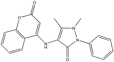 1,5-dimethyl-4-[(2-oxo-2H-chromen-4-yl)amino]-2-phenyl-1,2-dihydro-3H-pyrazol-3-one 结构式