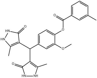 4-[bis(5-hydroxy-3-methyl-1H-pyrazol-4-yl)methyl]-2-methoxyphenyl 3-methylbenzoate,433237-07-1,结构式