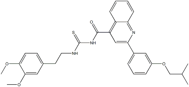 N-[2-(3,4-dimethoxyphenyl)ethyl]-N'-{[2-(3-isobutoxyphenyl)-4-quinolinyl]carbonyl}thiourea Structure