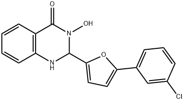 2-[5-(3-chlorophenyl)-2-furyl]-3-hydroxy-2,3-dihydro-4(1H)-quinazolinone Structure