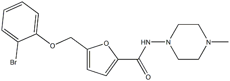 5-[(2-bromophenoxy)methyl]-N-(4-methyl-1-piperazinyl)-2-furamide Structure