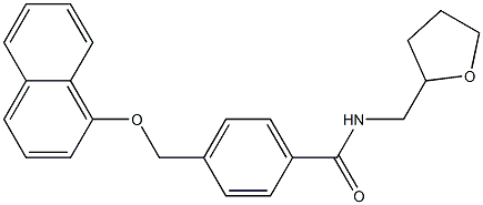 4-[(1-naphthyloxy)methyl]-N-(tetrahydro-2-furanylmethyl)benzamide Struktur