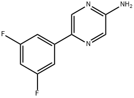 2-Amino-5-(3,5-difluorophenyl)pyrazine 化学構造式