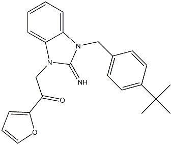 2-[3-(4-tert-butylbenzyl)-2-imino-2,3-dihydro-1H-benzimidazol-1-yl]-1-(2-furyl)ethanone Structure