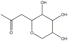 2-[2-oxopropyl]tetrahydro-2H-pyran-3,4,5-triol 化学構造式