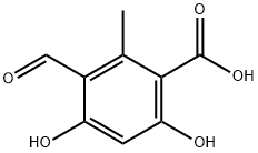 Benzoic acid, 3-formyl-4,6-dihydroxy-2-methyl- Struktur